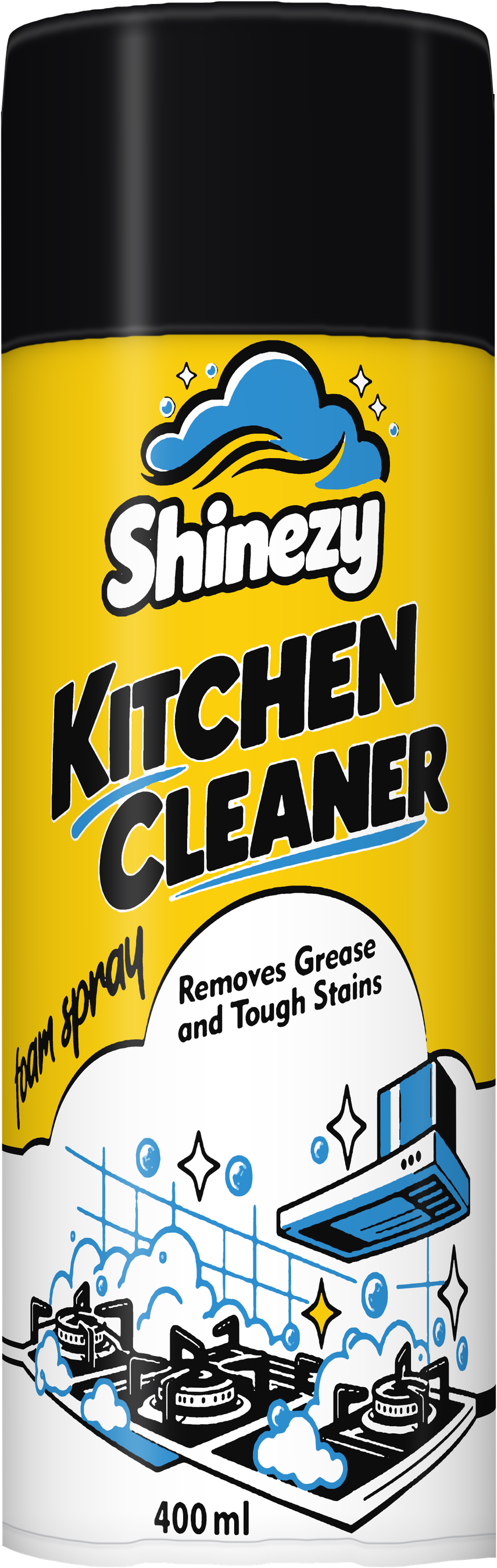 Shinezy Kitchen Cleaner foam spray can, 400 ml