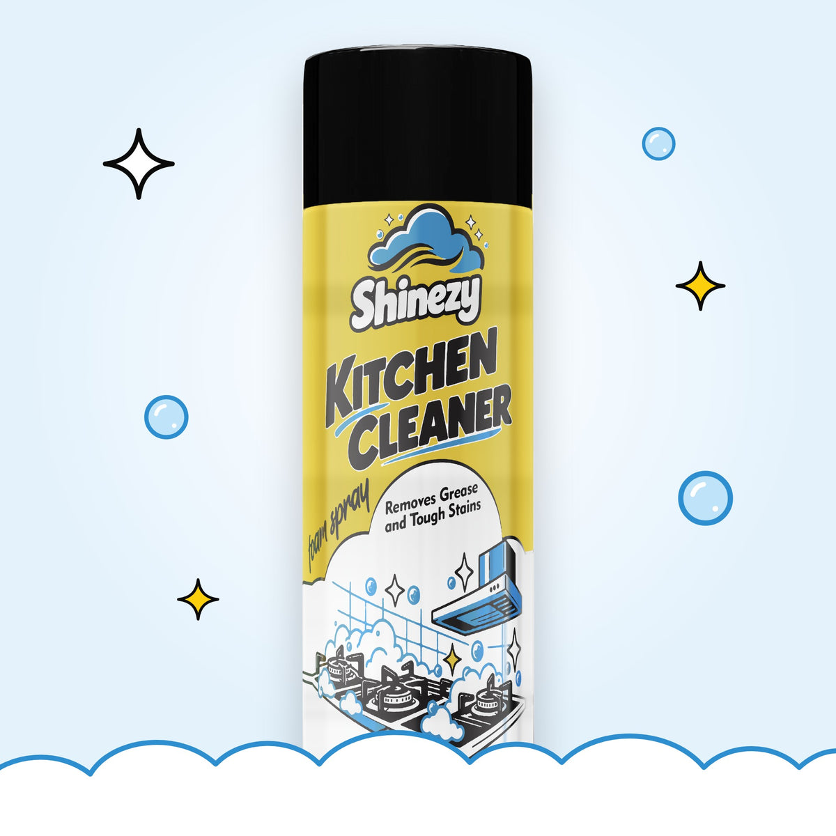 Shinezy Kitchen Cleaner foam spray can, 400 ml