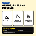 Shoe materials Shinezy Shoe Cleaner works on, and where not to use it