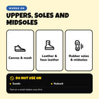 Shoe materials Shinezy Shoe Cleaner works on, and where not to use it